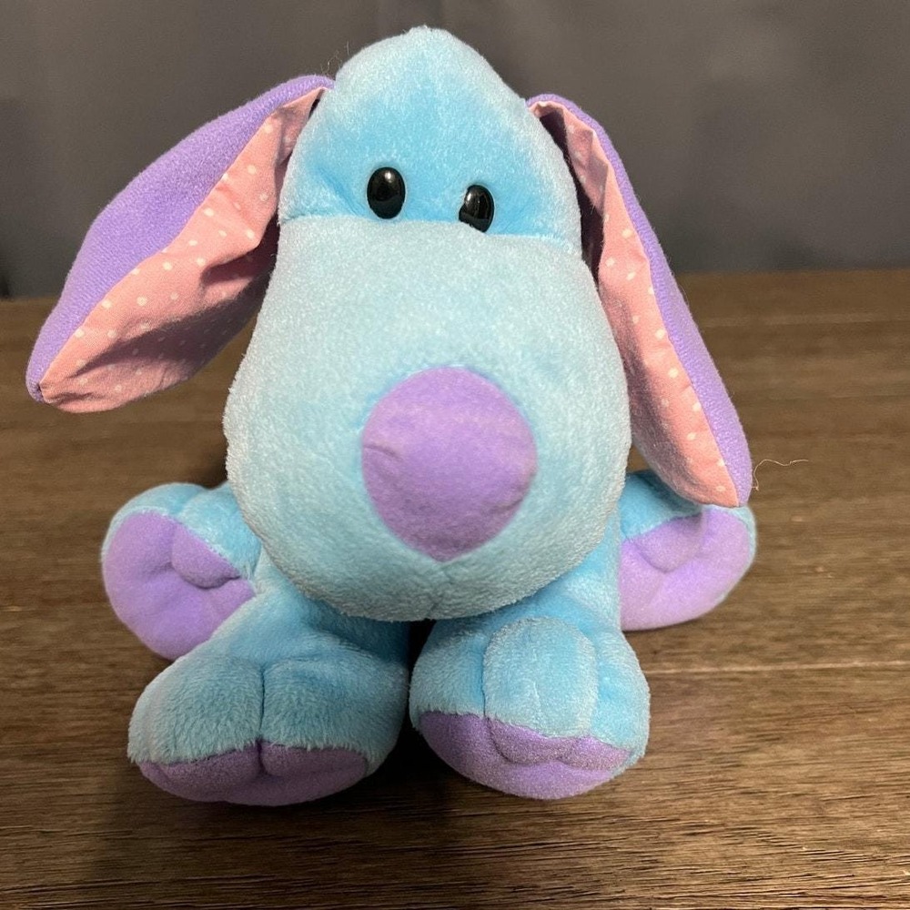 Limited Too Blue & Purple Puppy Dog Flower Plush Vintage Y2K Stuffed Animal Toy